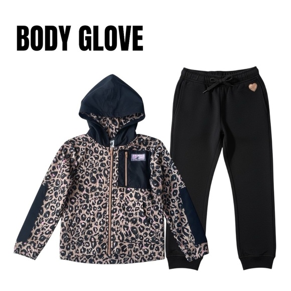 Body Glove Other - 063 Body Glove Black and Leopard Kids Matching Set